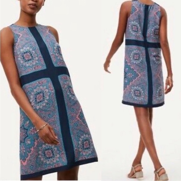 LOFT Dresses & Skirts - Ann Taylor Loft Paisley Sleeveless Shift Dress Sz XS EUC